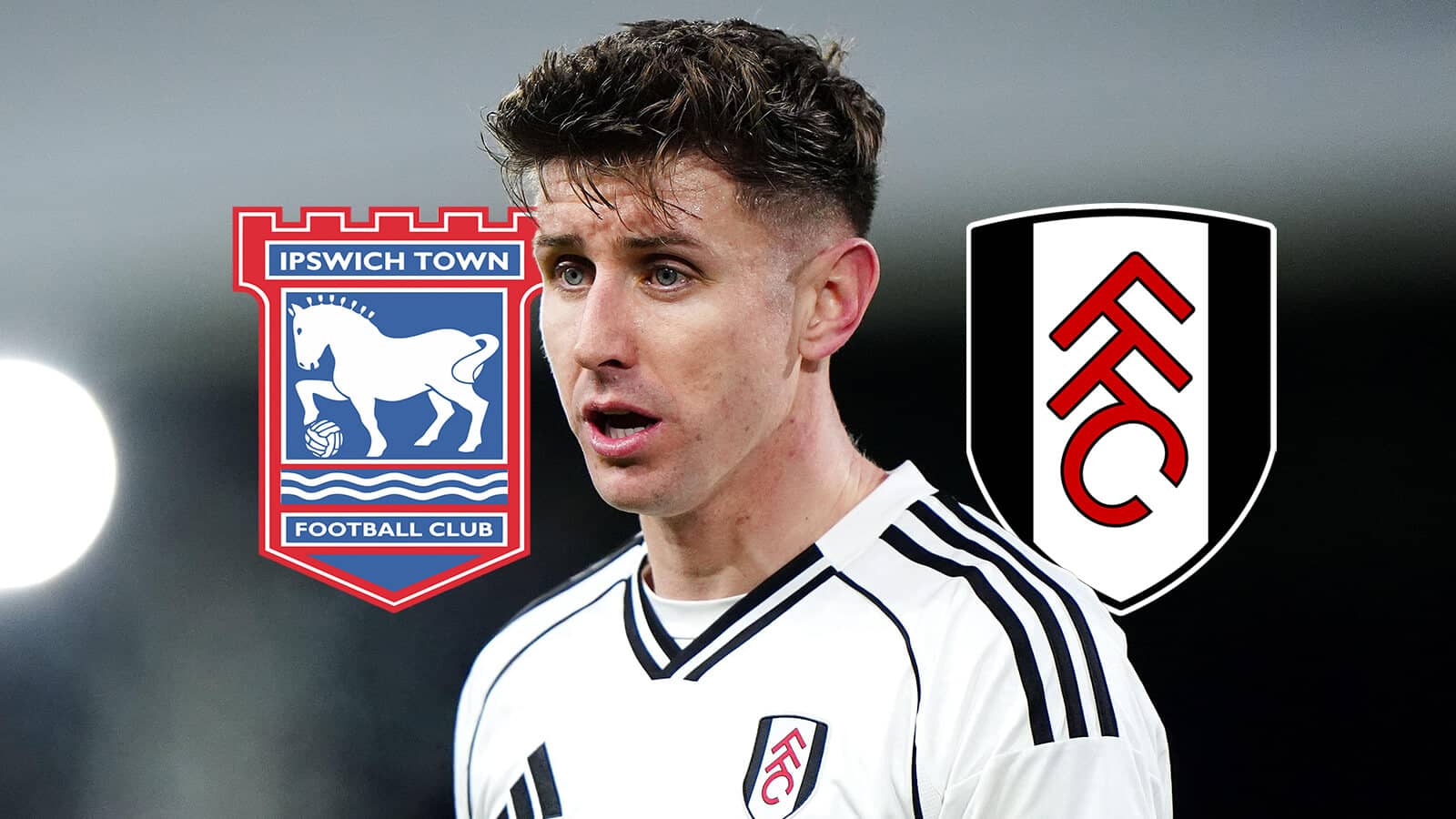 Ipswich Town badge, Tom Cairney , Fulham badge - copyright TEAMtalk