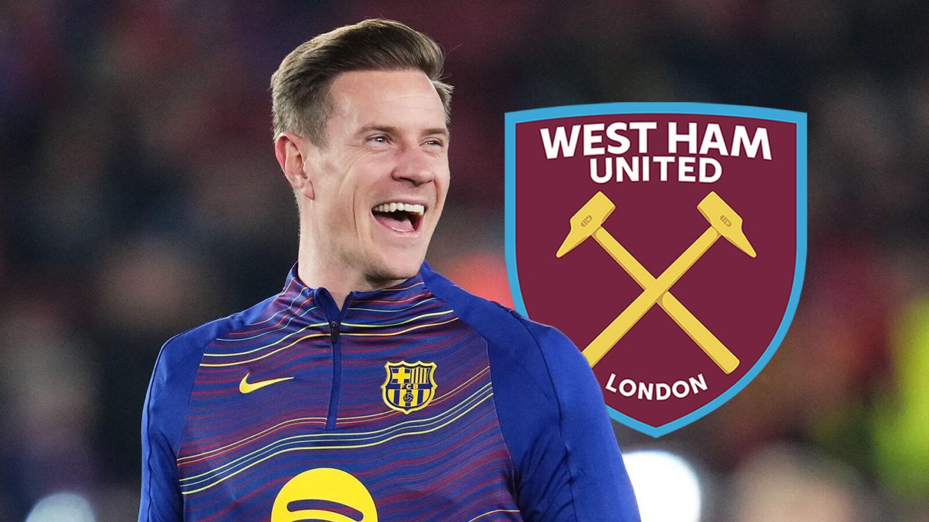 Barcelona goalkeeper Marc Andre ter Stegen, West Ham badge