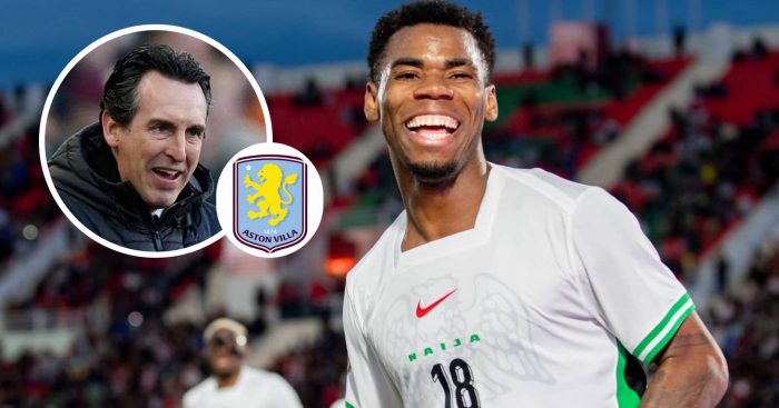 Raphael Onyedika, Unai Emery with Villa badge