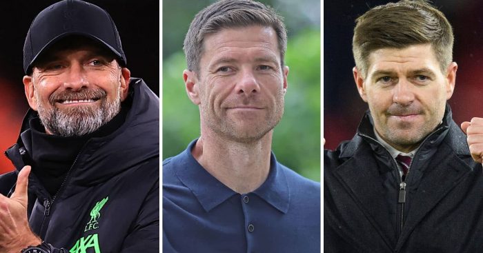 Jurgen Klopp, Xabi Alonso and Steven Gerrard in a collage