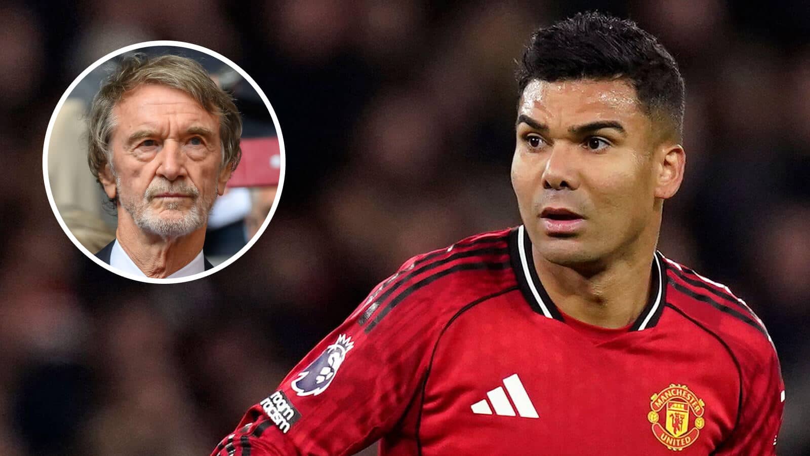 Manchester United star Casemiro and club co-owner Sir Jim Ratcliffe