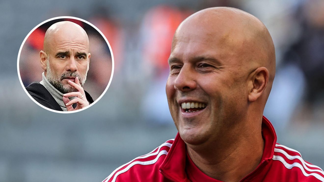 Liverpool manager Arne Slot and Manchester City boss Pep Guardiola