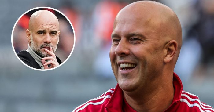 Liverpool manager Arne Slot and Manchester City boss Pep Guardiola