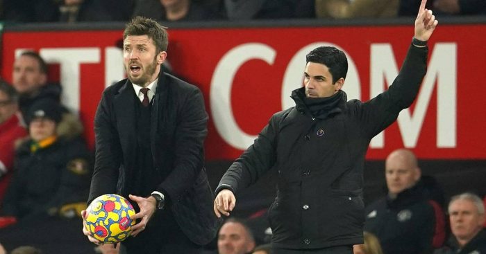 Man Utd manager Michael Carrick and Arsenal manager Mikel Arteta