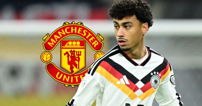 Nathaniel Brown with Man Utd badge