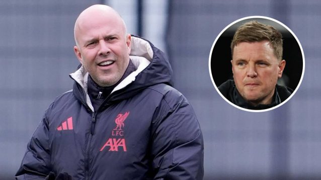 Liverpool manager Arne Slot and Newcastle United boss Eddie Howe - copyright TEAMtalk