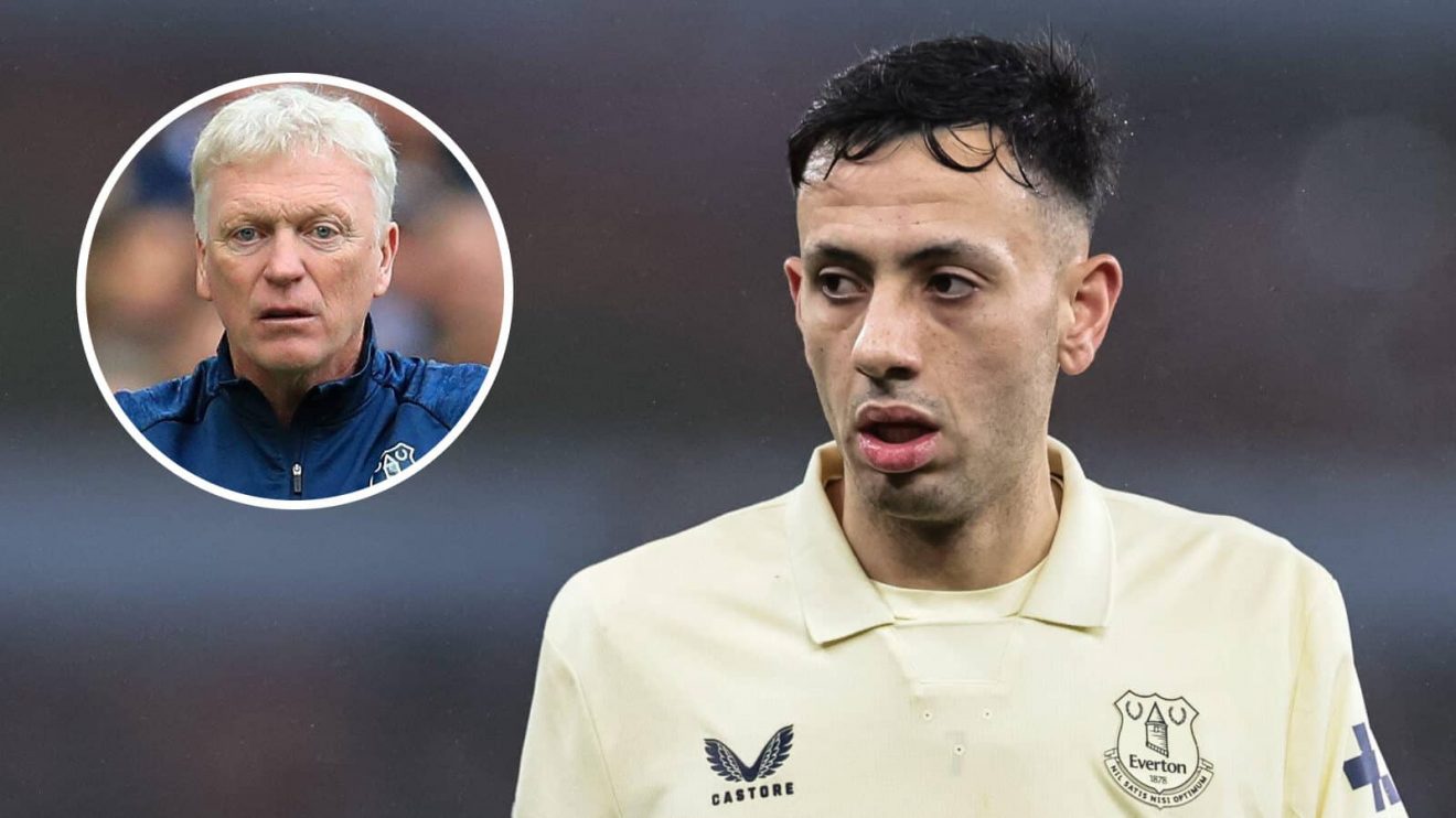 Everton star Dwight McNeil and manager David Moyes