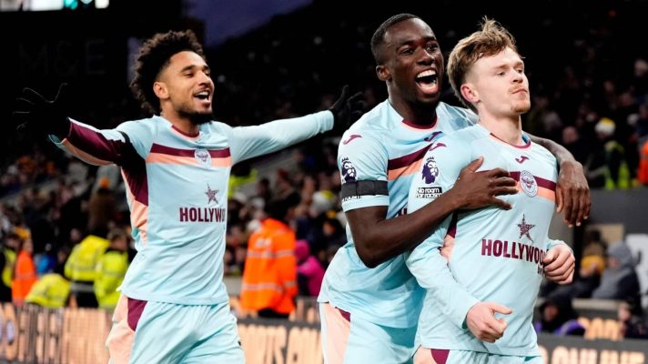 Kevin Schade, Michael Kayode and Keane Lewis-Potter, Brentford