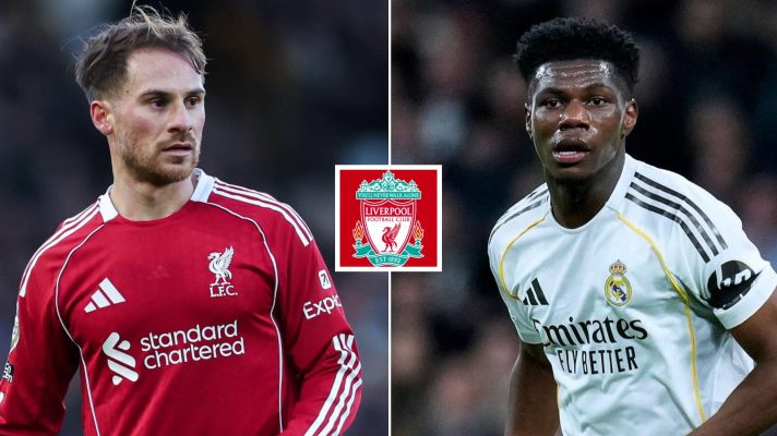 Alexis Mac Allister, Aurelien Tchouameni and the Liverpool badge
