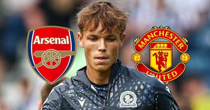 Arsenal badge, Blackburn Rovers forward Igor Tyjon and Manchester United badge - copyright TEAMtalk