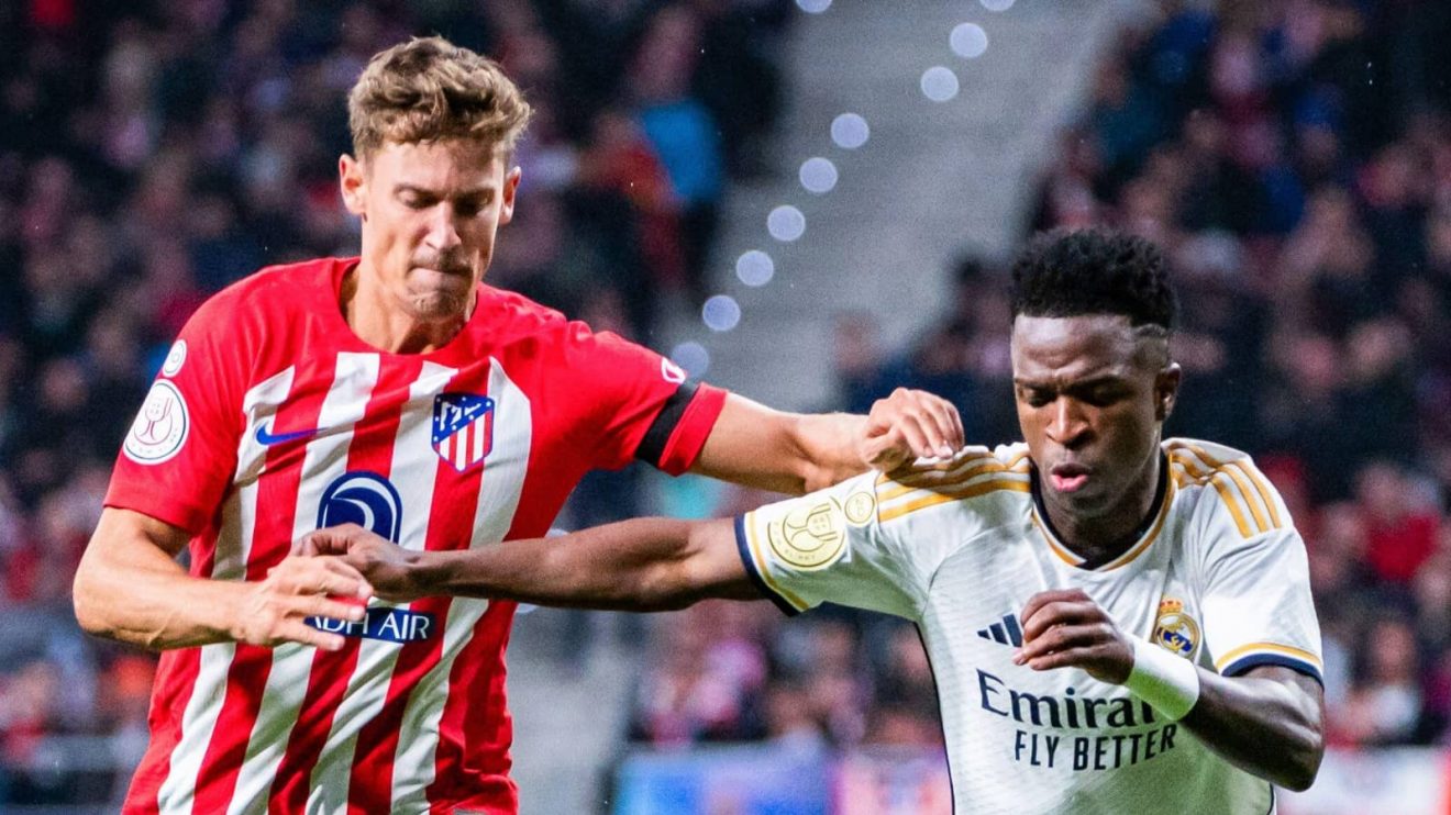 Atletico Madrid star Marcos Llorente and Real Madrid ace Vinicius Junior