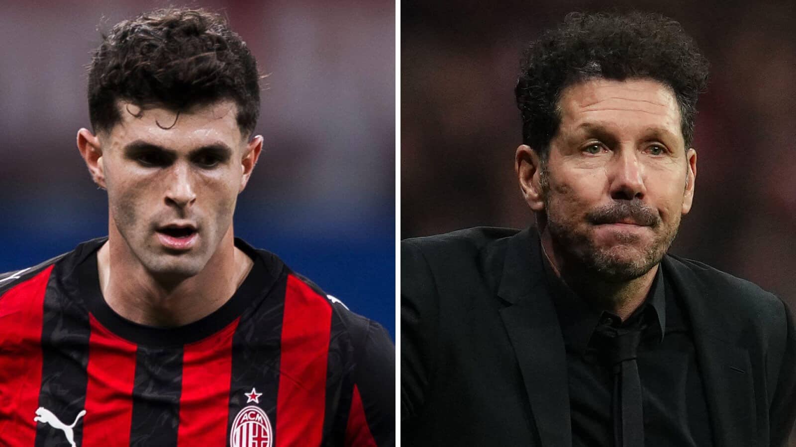 AC Milan star Christian Pulisic and Atletico Madrid boss Diego Simeone
