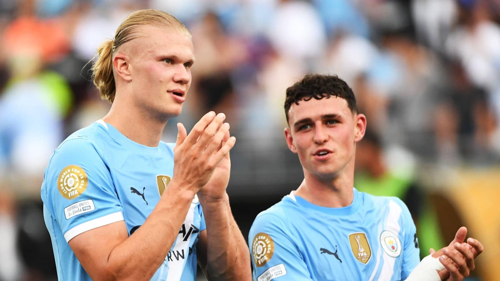 Man City duo Erling Haaland and Phil Foden