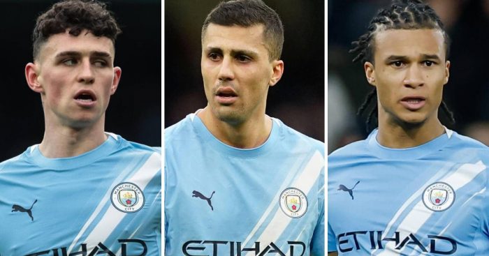 Phil Foden, Rodri and Nathan Ake