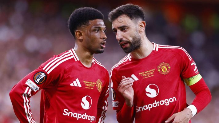 Man Utd duo Amad Diallo and Bruno Fernandes - copyright TEAMtalk