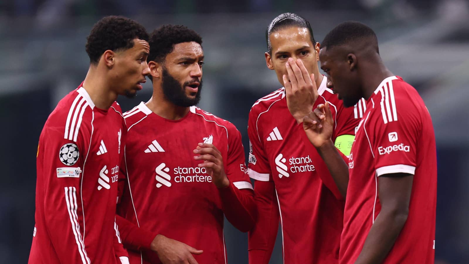 Liverpool stars Hugo Ekitike, Joe Gomez, Virgil van Dijk and Ibrahima Konate