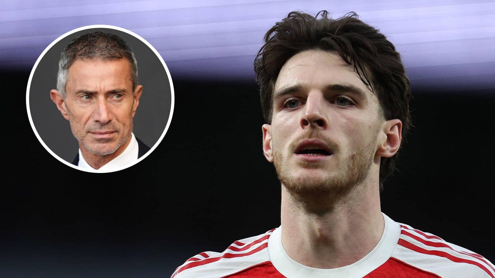 Arsenal star Declan Rice and sporting director Andrea Berta