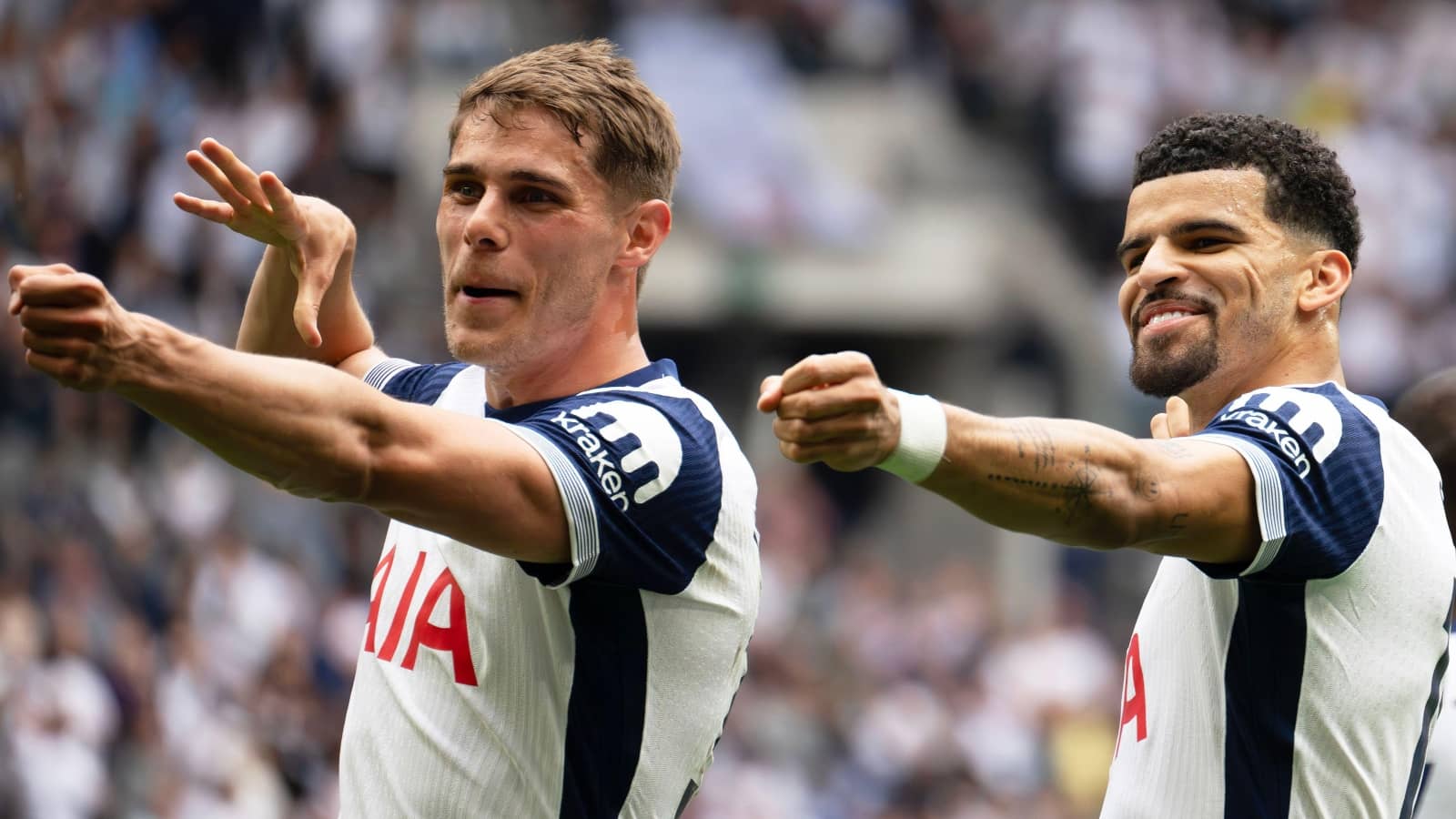 Tottenham duo Micky van de Ven and Dominic Solanke