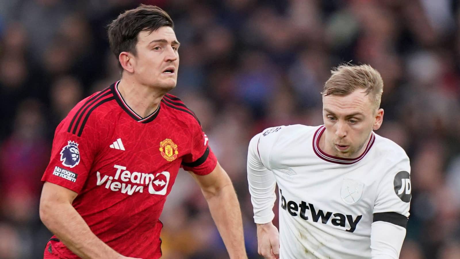 Man Utd defender Harry Maguire and West Ham winger Jarrod Bowen