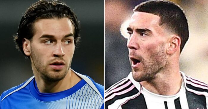 Chelsea star Marc Guiu and Juventus striker Dusan Vlahovic