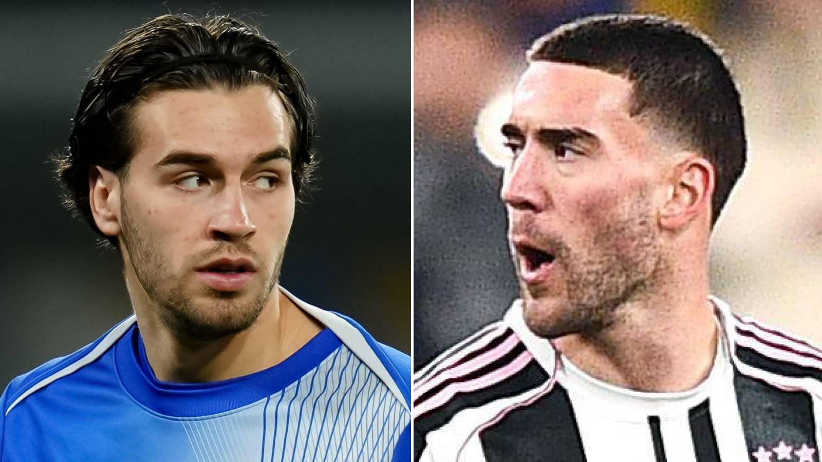 Chelsea star Marc Guiu and Juventus striker Dusan Vlahovic