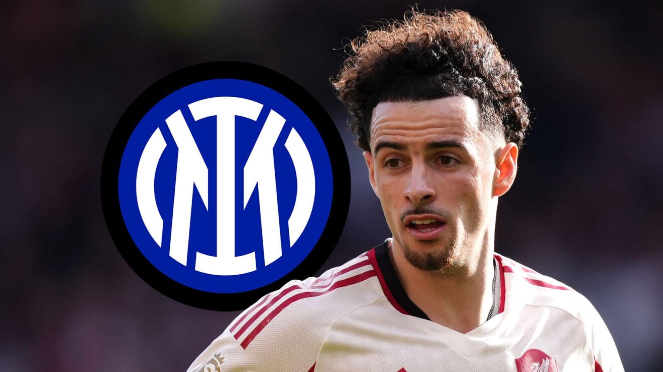 Liverpool midfielder Curtis Jones, Inter Milan badge