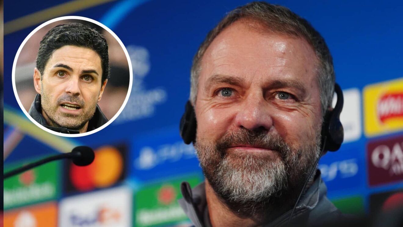 Barcelona manager Hansi Flick and Arsenal boss Mikel Arteta