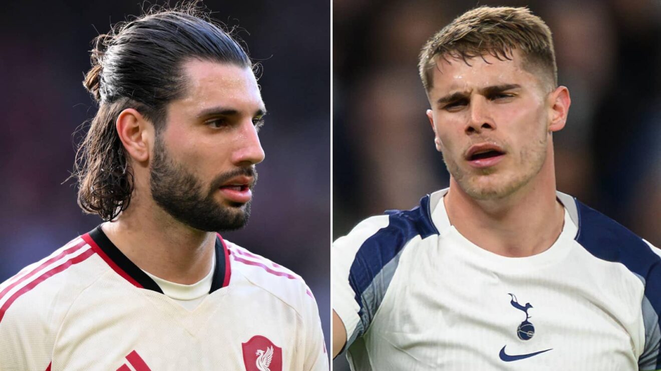 Liverpool star Dominik Szoboszlai and Tottenham defender Micky van de Ven