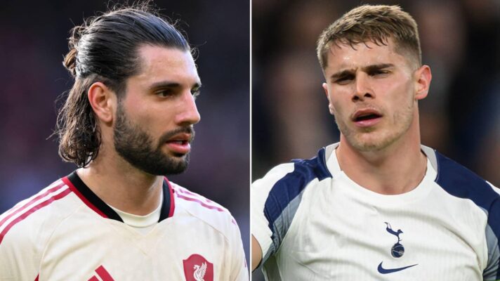 Liverpool star Dominik Szoboszlai and Tottenham defender Micky van de Ven
