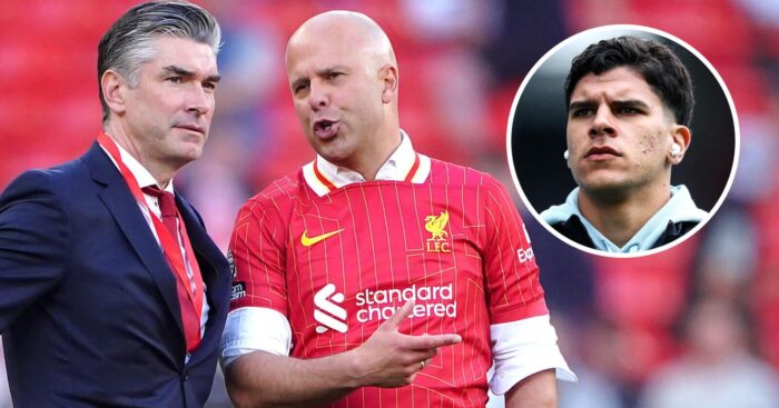 Richard Hughes, Arne Slot have been advised to sign West Ham star Mateus Fernandes, inset, to Liverpool