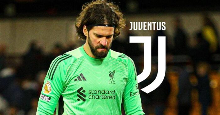 Liverpool goalkeeper Alisson Becker, Juventus badge