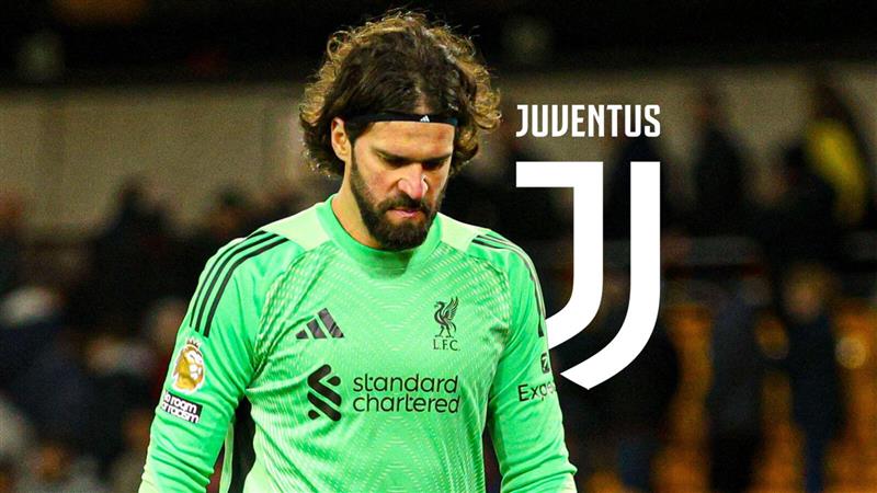 Liverpool goalkeeper Alisson Becker, Juventus badge
