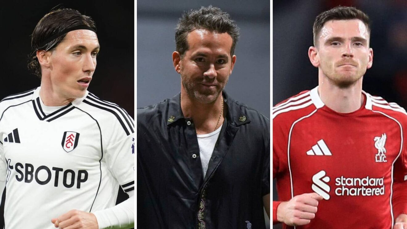 Fulham star Harry Wilson, Wrexham co-owner Ryan Reynolds, and Liverpool's Andy Robertson