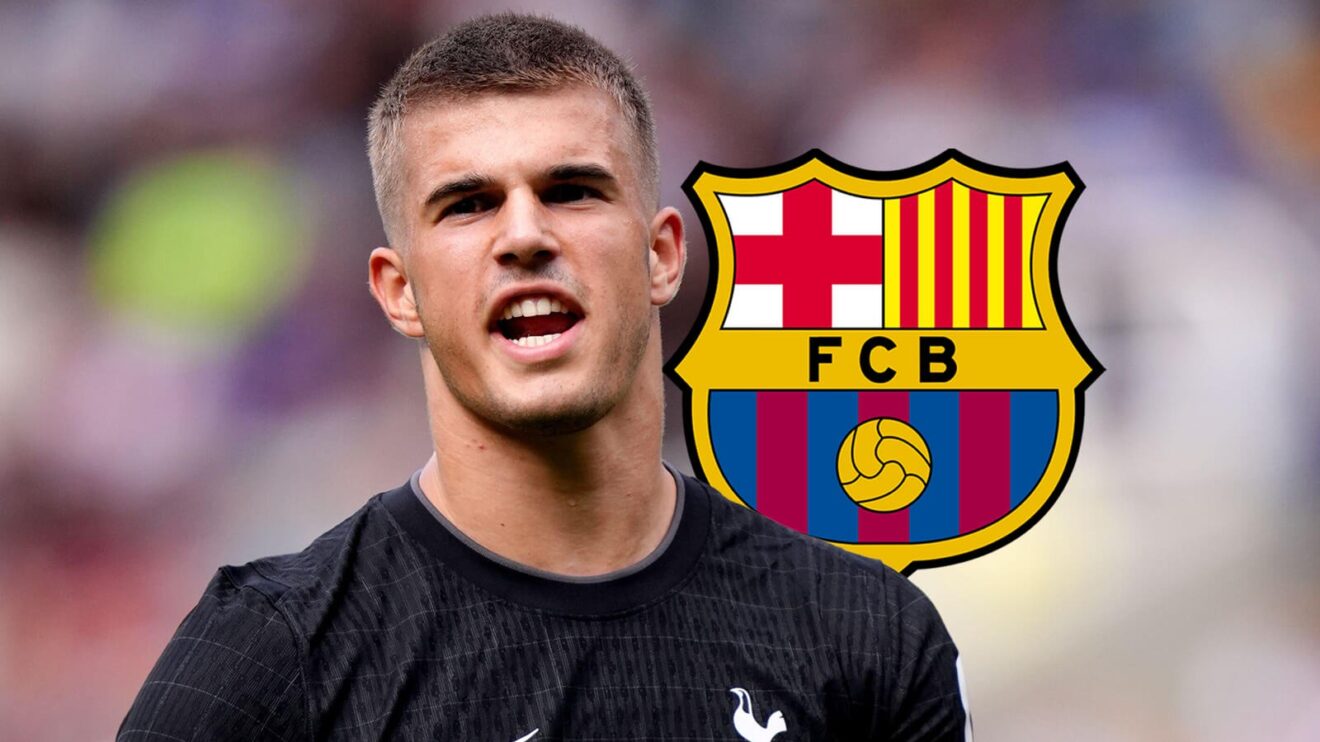 Luka Vuskovic with the Barcelona badge