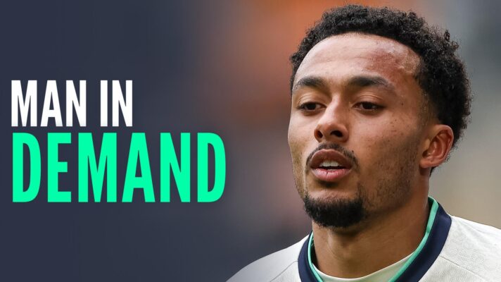 Millwall winger Femi Azeez next to the words 'man in demand'