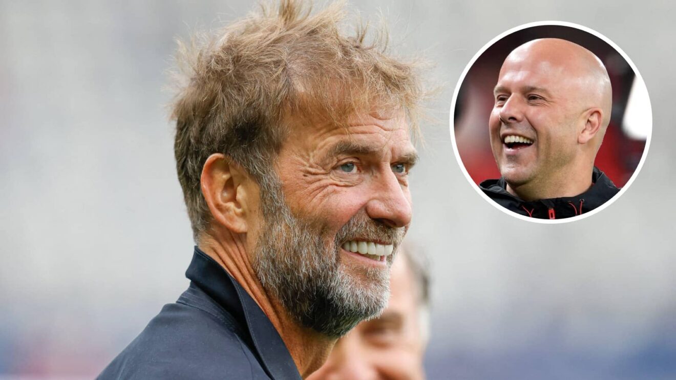 Jurgen Klopp and Liverpool manager Arne Slot