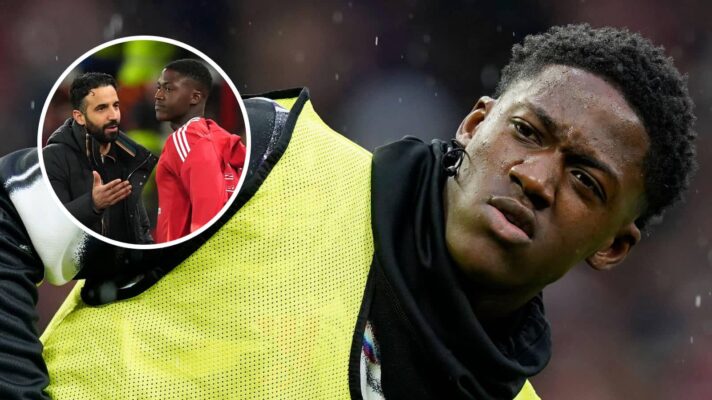 Kobbie Mainoo is in line for a new Man Utd deal and, inset, troubles with Ruben Amorim