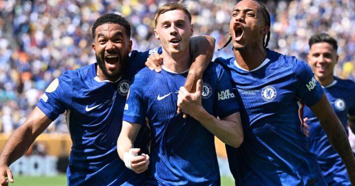 Reece James (left) seen here with Cole Palmer and Joao Pedro, has signed a new Chelsea deal