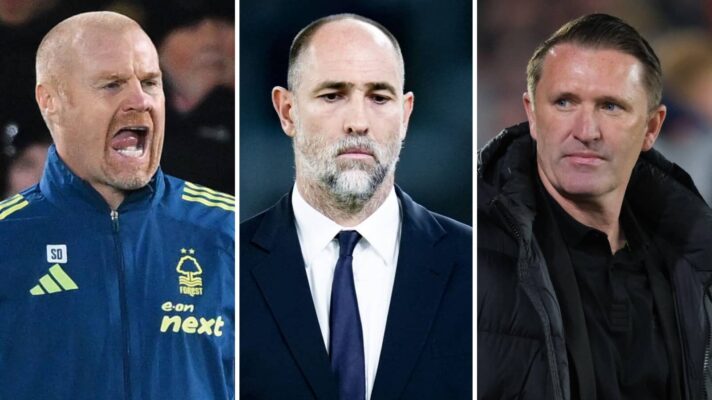Sean Dyche (left) and Robbie Keane (right) are both contenders to replace Igor Tudor as Tottenham manager