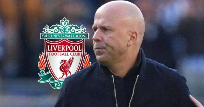 Liverpool badge and Arne Slot - copyright TEAMtalk