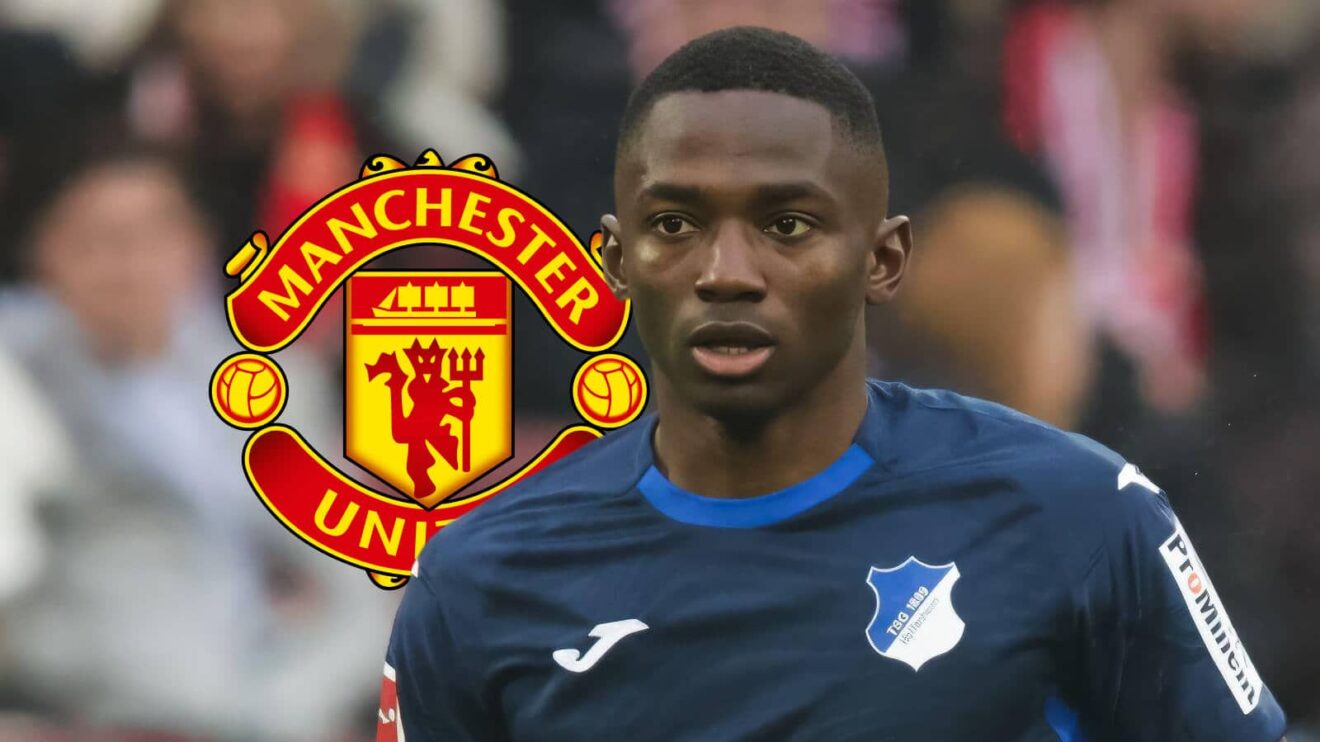 Manchester United badge and Hoffenheim winger Bazoumana Toure - copyright TEAMtalk