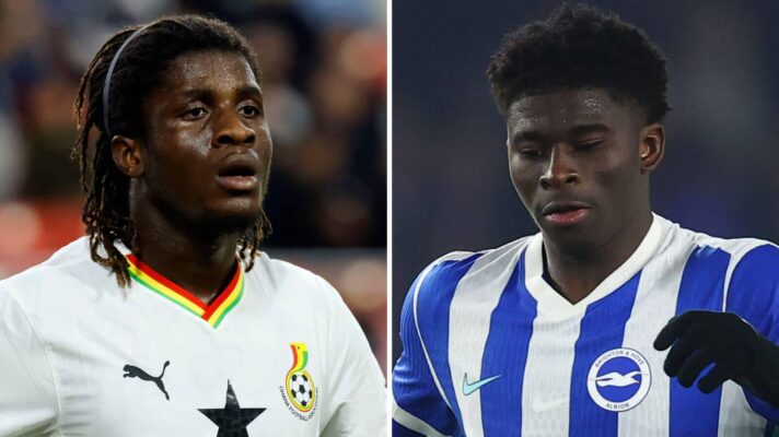Ghana international Caleb Yirenkyi and Brighton star Carlos Baleba