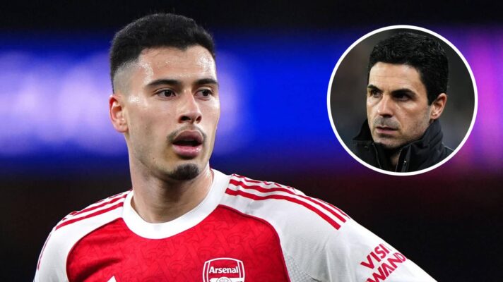 Arsenal star Gabriel Martinelli and manager Mikel Arteta