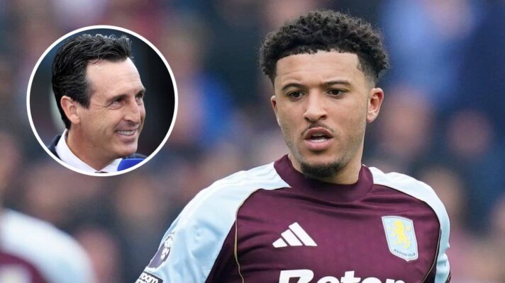 Manchester United loanee Jadon Sancho and Aston Villa boss Unai Emery