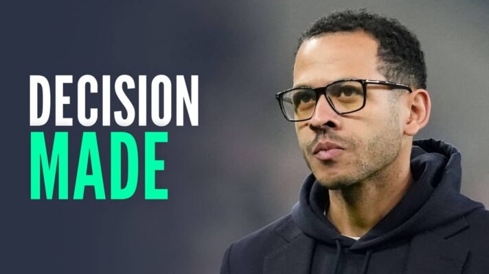 Chelsea manager Liam Rosenior, with caption: Decision made