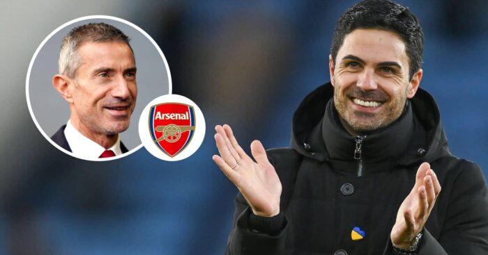 Andrea Berta, Arsenal badge and Mikel Arteta - copyright TEAMtalk