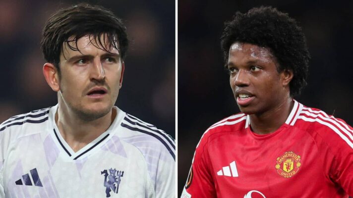 Manchester United duo Harry Maguire and Tyrell Malacia