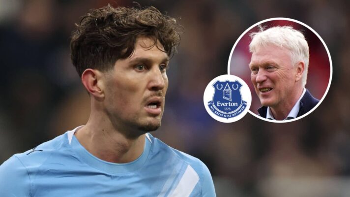 Man City star John Stones and Everton manager David Moyes