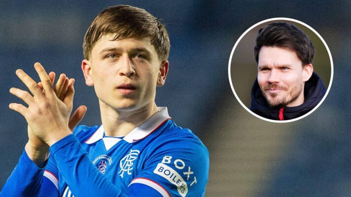 Tottenham loanee Mikey Moore and Rangers manager Danny Rohl