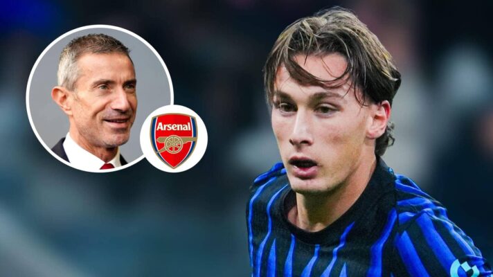 Andrea Berta, Arsenal badge and Inter Milan striker Pio Esposito - copyright TEAMtalk